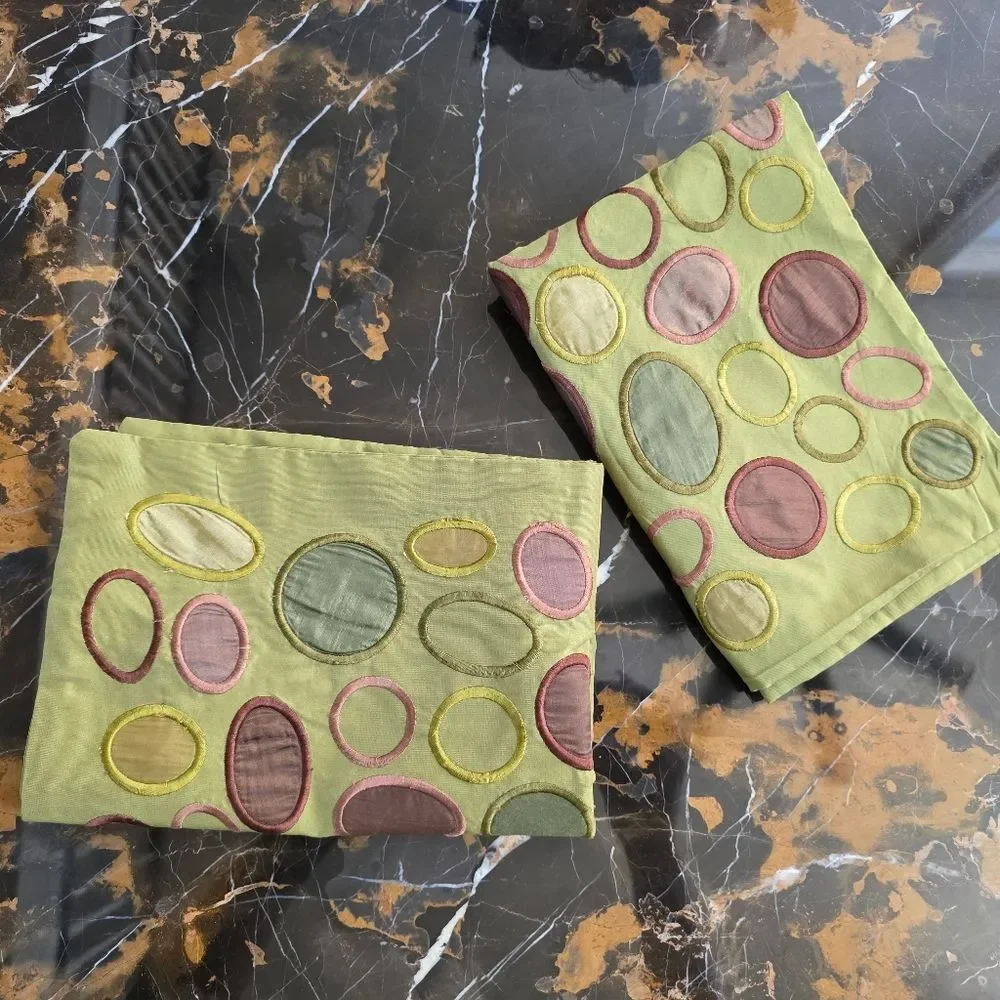 Pier 1 Imports Green Brown Mosstone Geometric Accent Pillow Cover Set Of 2